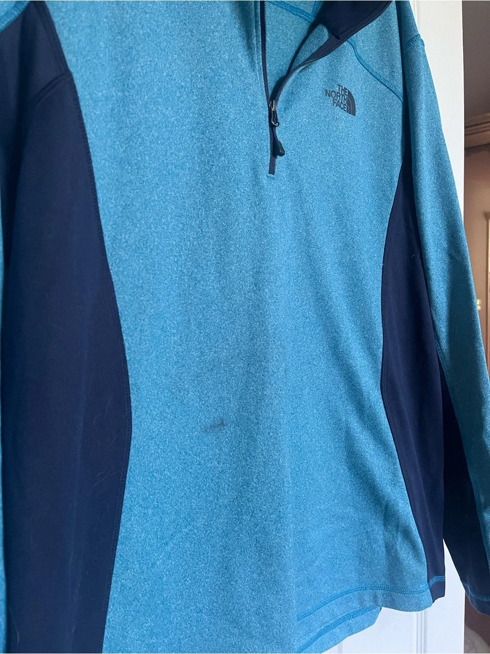 The North Face Men's Teal and Navy Lightweight Half-Zip Shirt Jacket